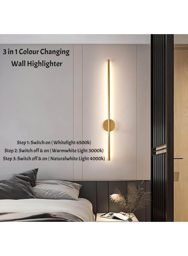 ALMIFTAH LED Wall Highlighter Light 12W | 3-in-1 Colour Changing Wall Lamp | Classic Gold Luxurious Wall Decor – Model 398 | Modern Indoor Lighting for Living Room, Bedroom & Hallway - Image 5